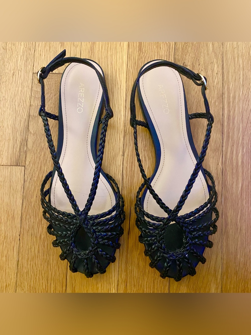 Arezzo Chic Braided Strap Sandals